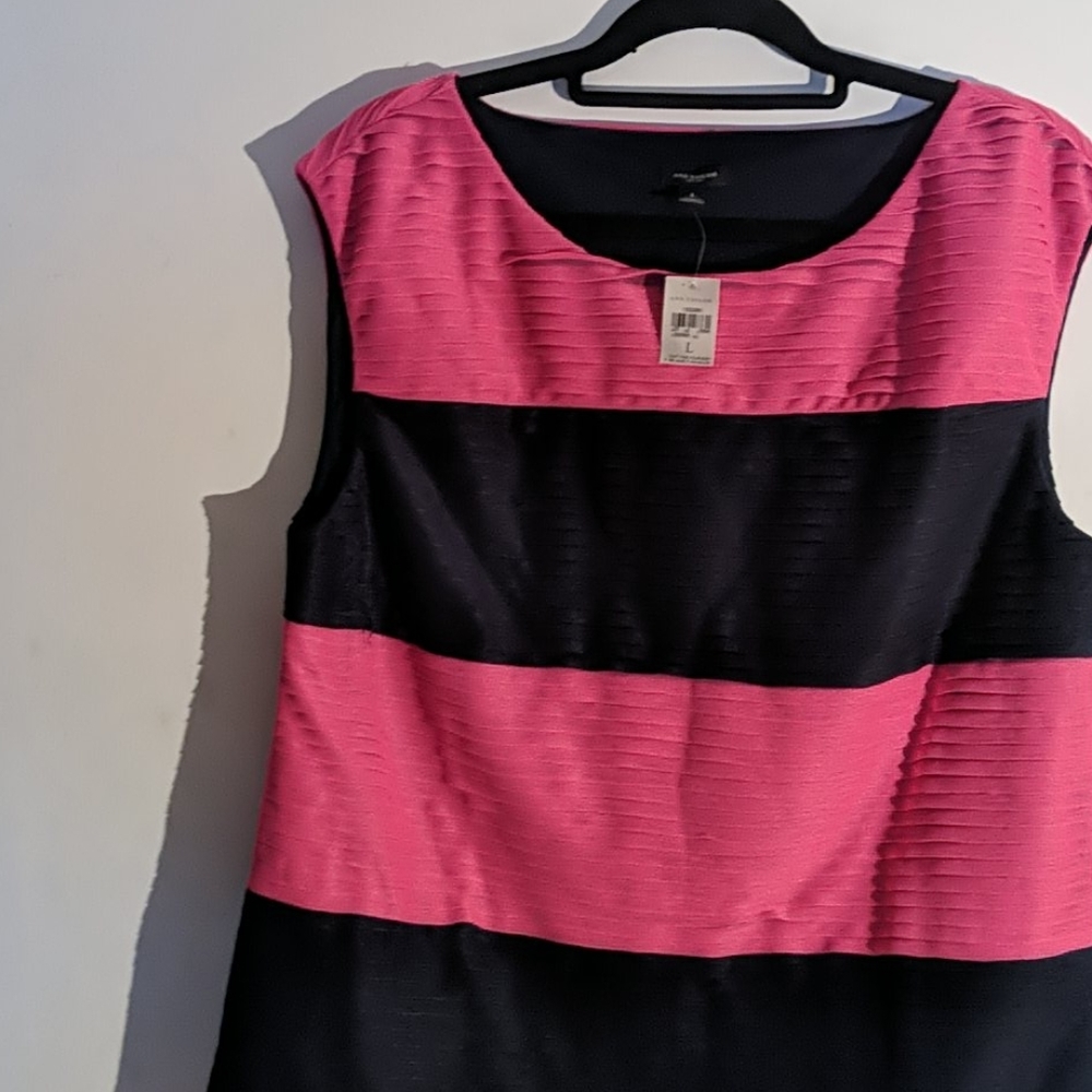 Ann Taylor pink and blue top sz size large nwt